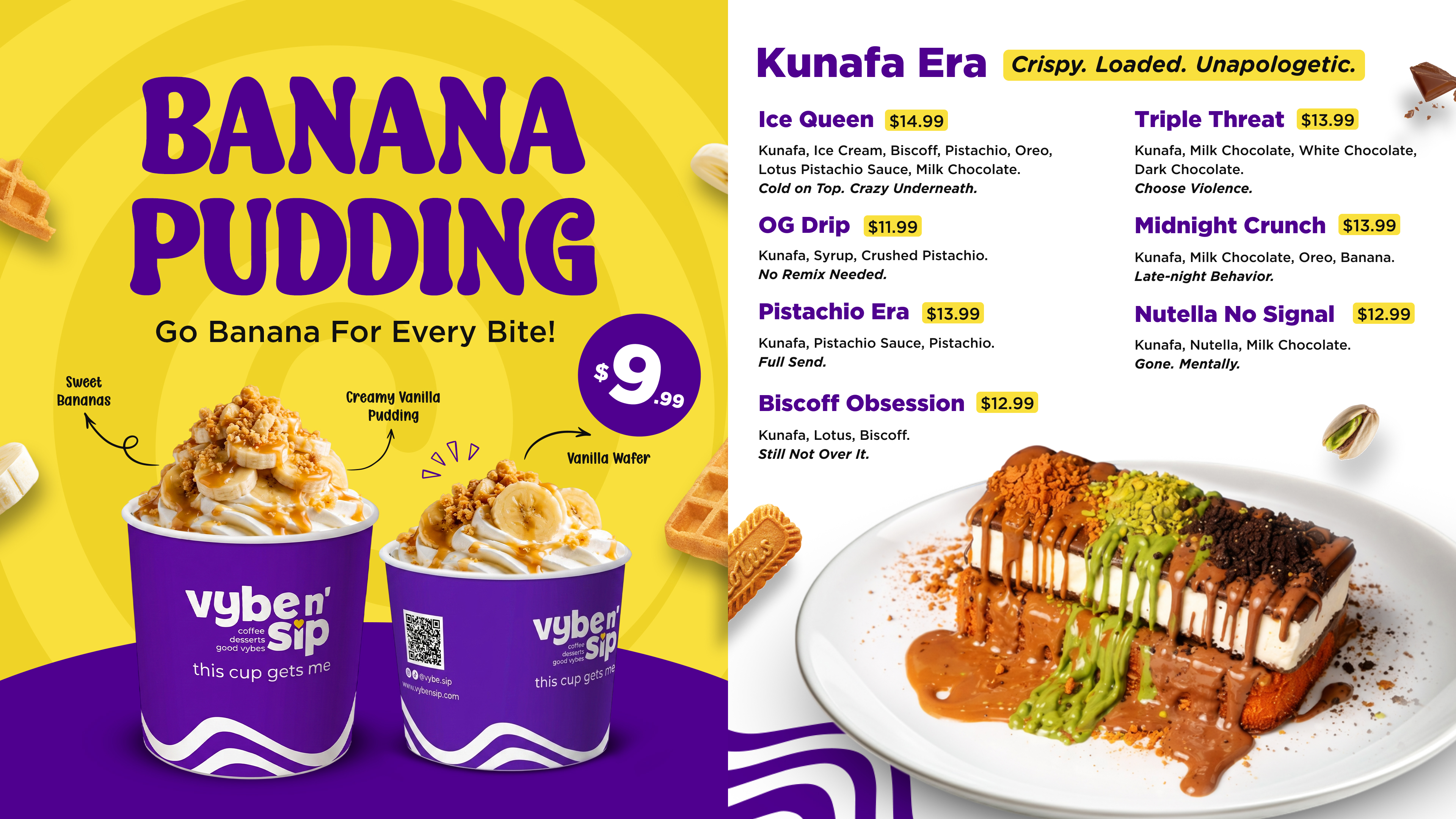 Tiramisu & Waffles Menu Screen